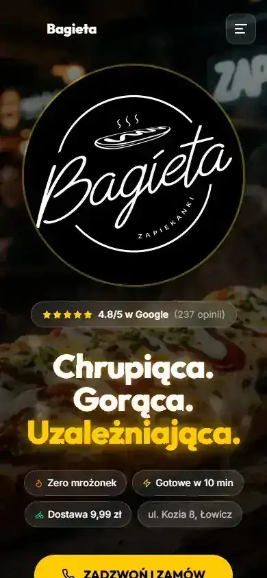 Hero strony Bagieta