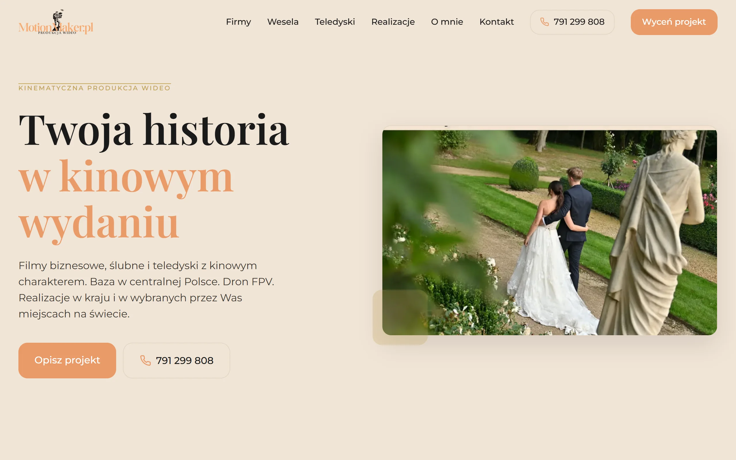 MotionMaker — strona internetowa zbudowana przez terazStrona.pl