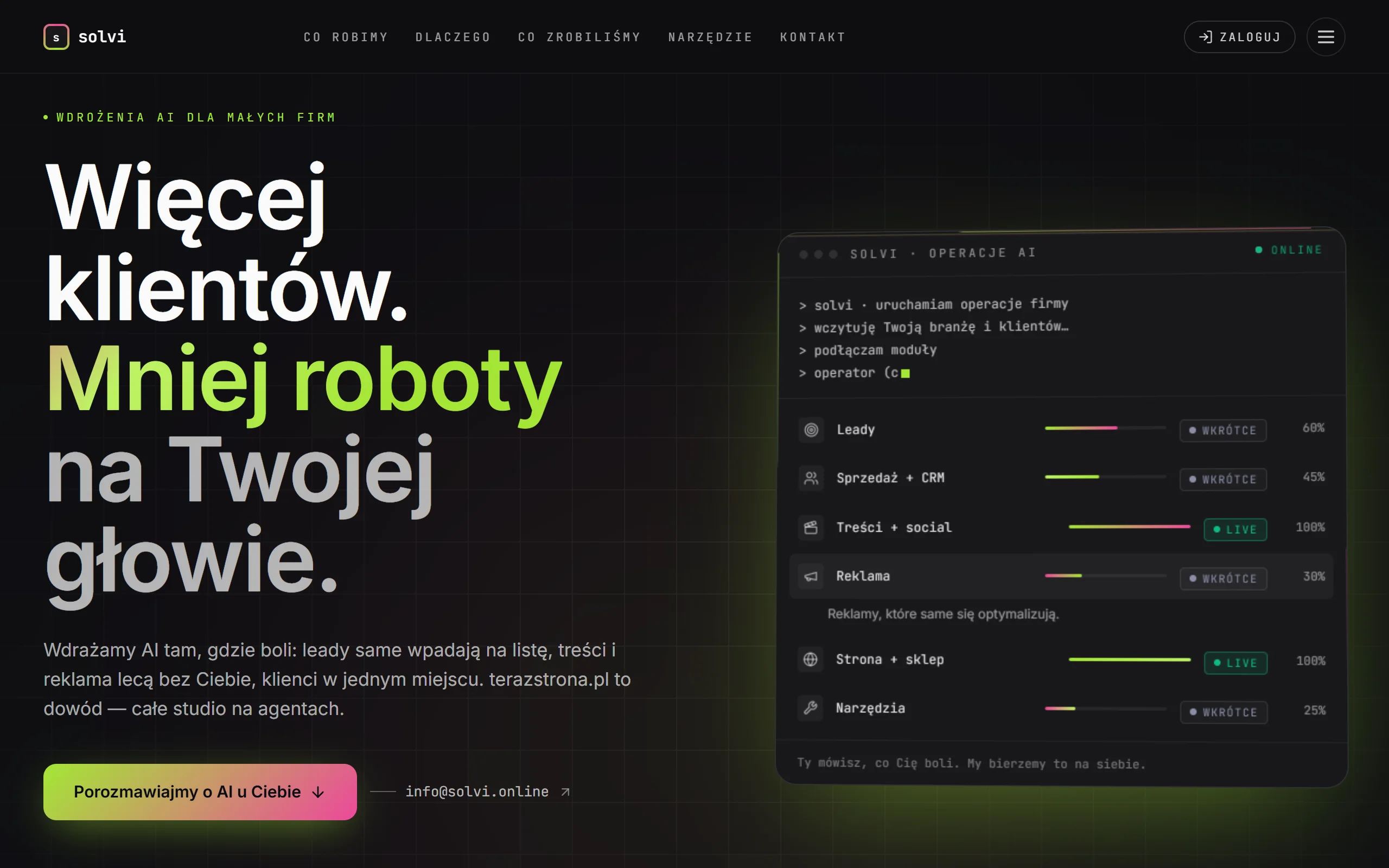 solvi.online — strona internetowa zbudowana przez terazStrona.pl